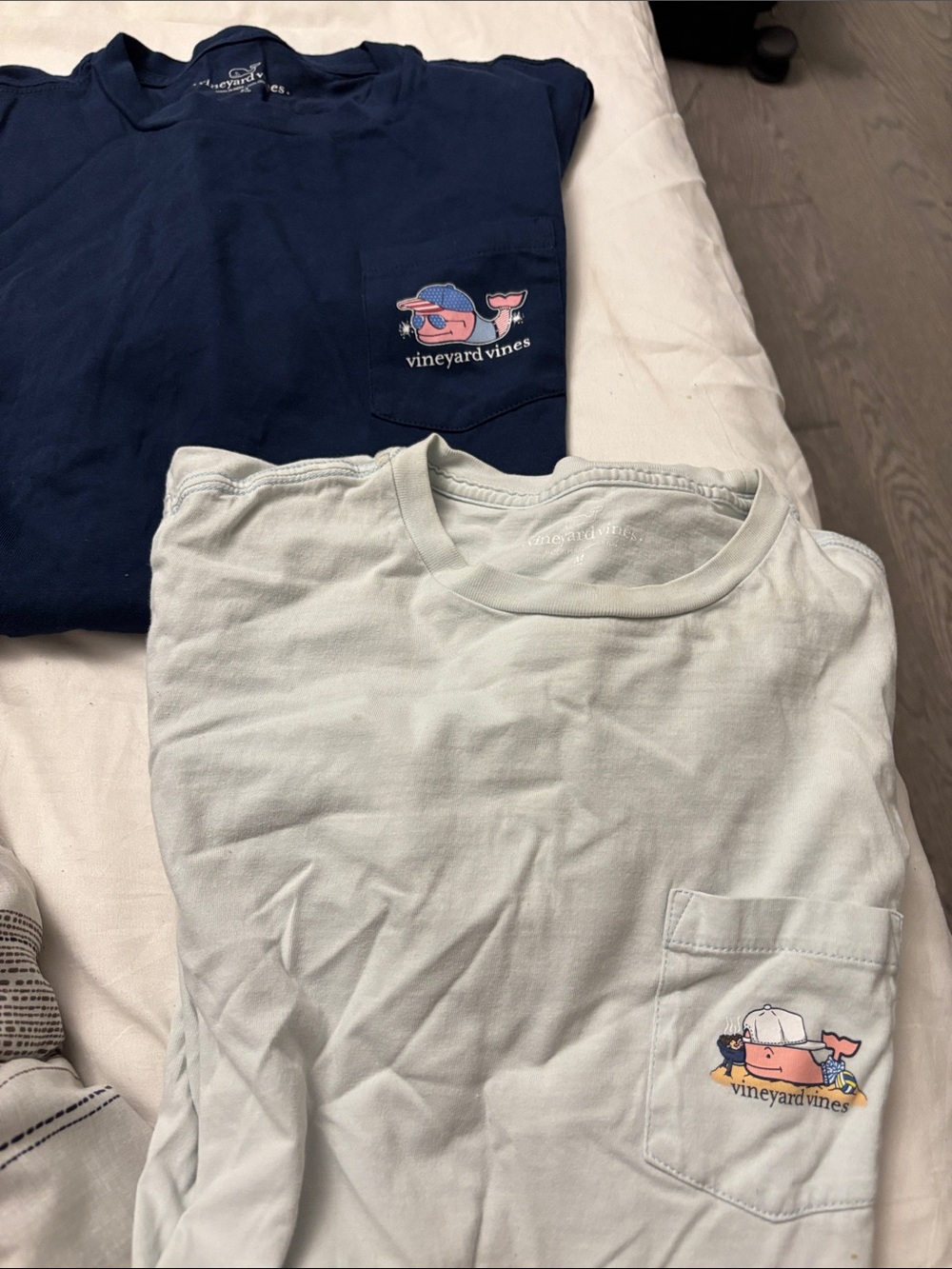 Vineyard Vines Kids Pocket Tees - Navy & Light Blue-Green